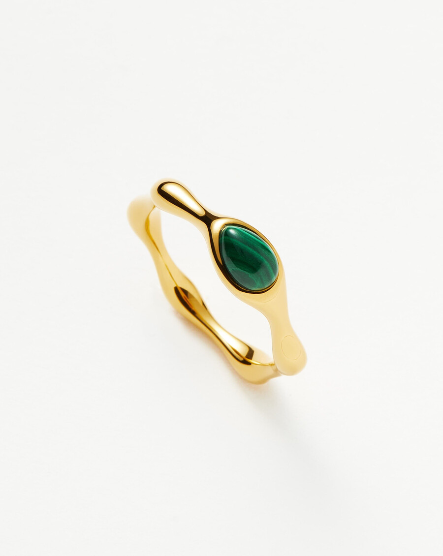 bague empilable en pierre précieuse magma - malachite