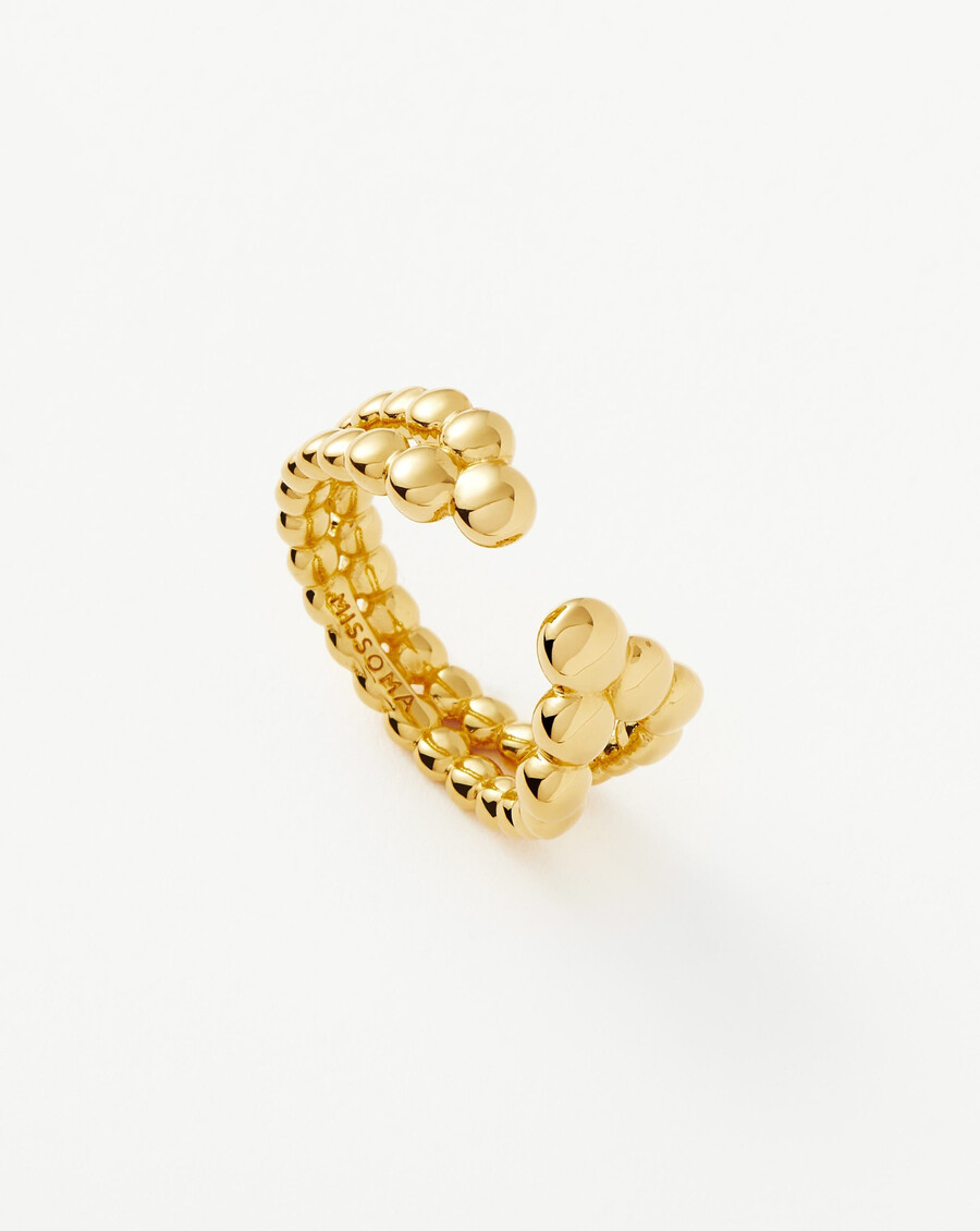 bague ouverte perlée
