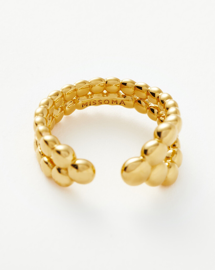 bague ouverte perlée