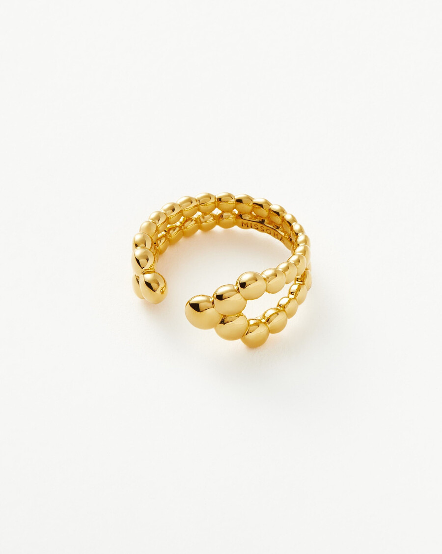 bague ouverte perlée