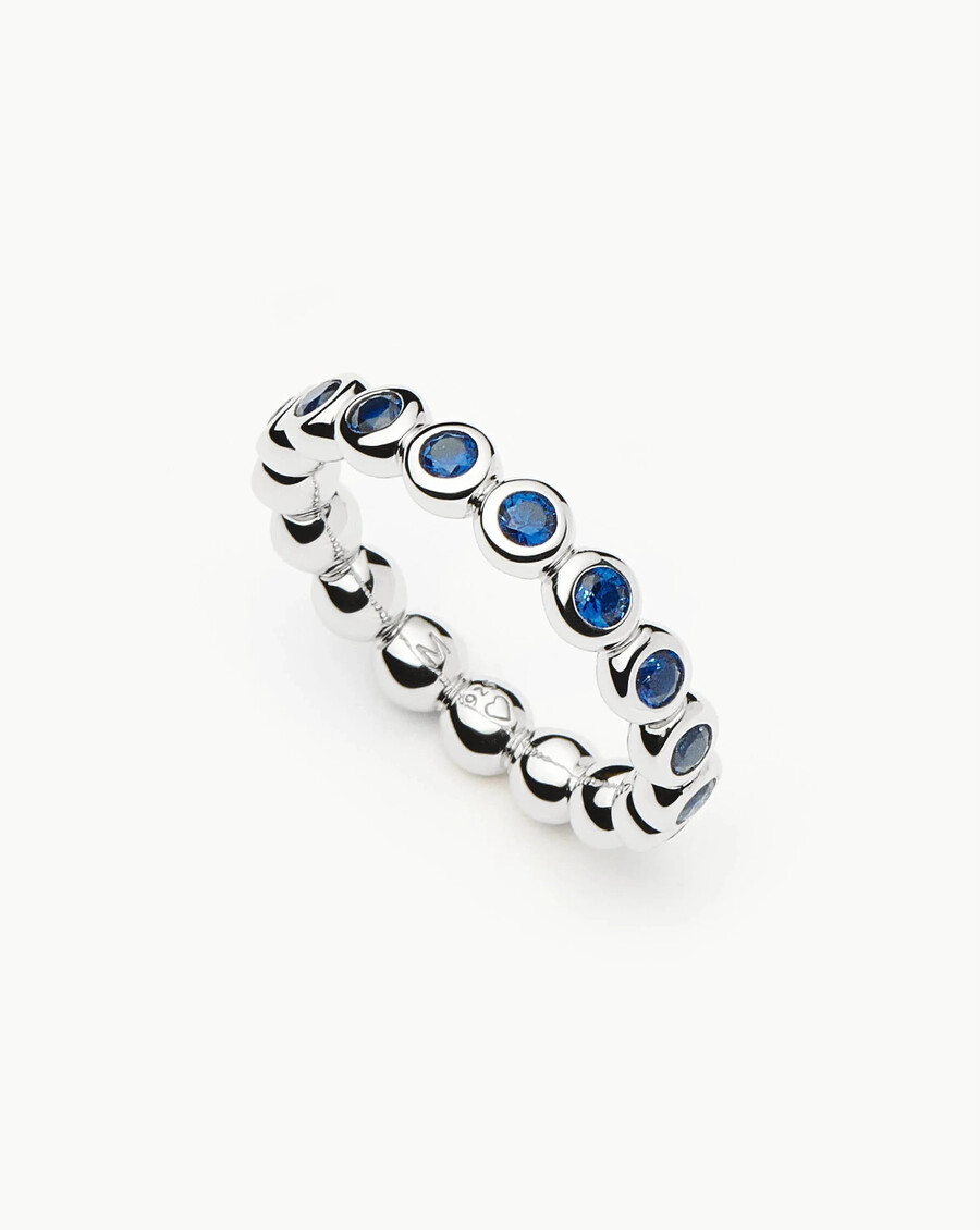 bague empilable tennis eternity - argent sterlingbleu