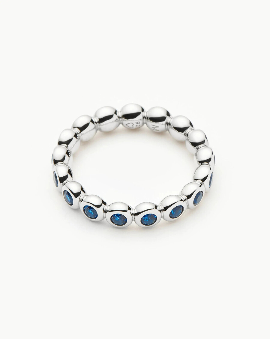 bague empilable tennis eternity - argent sterlingbleu
