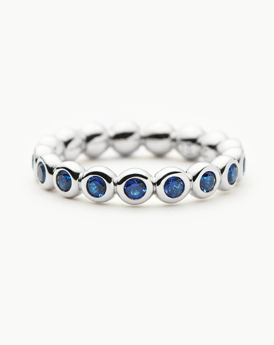 bague empilable tennis eternity - argent sterlingbleu