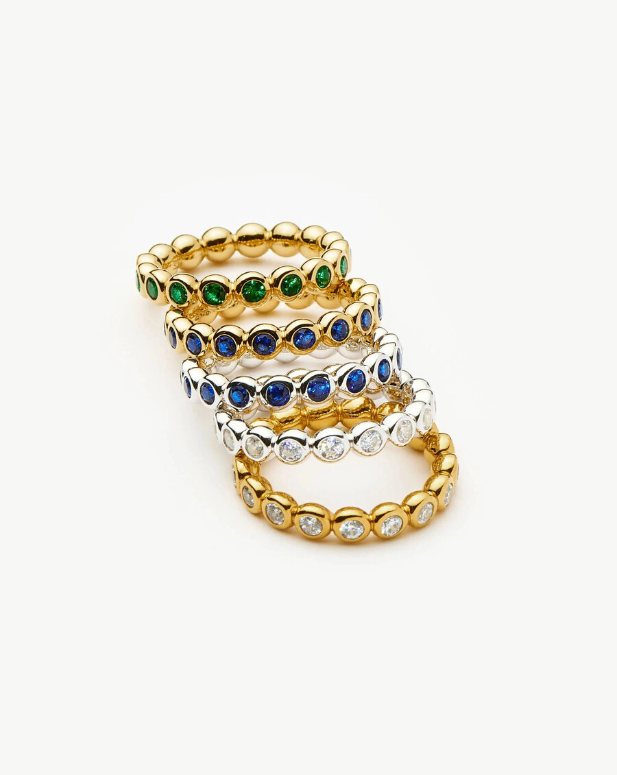 bague empilable tennis eternity - argent sterlingbleu