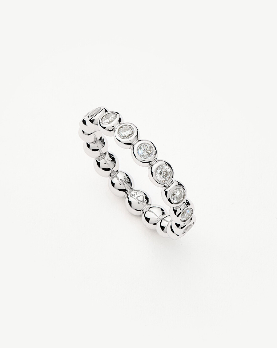 bague empilable tennis eternity - argent