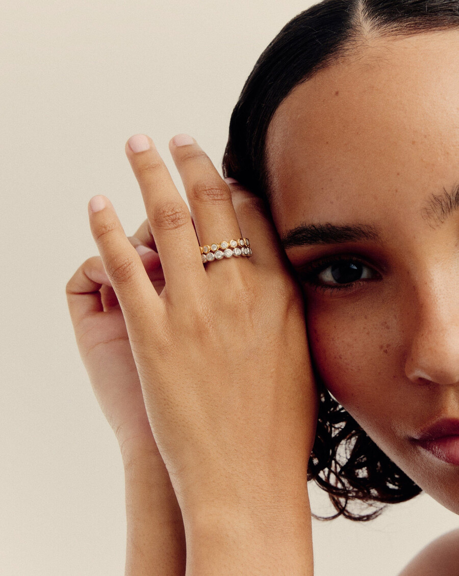 bague empilable tennis eternity - argent