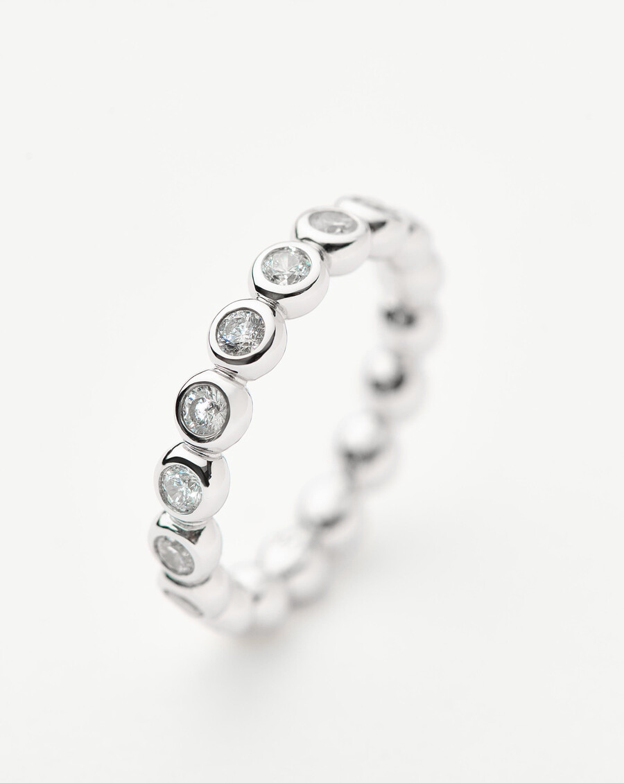 bague empilable tennis eternity - argent