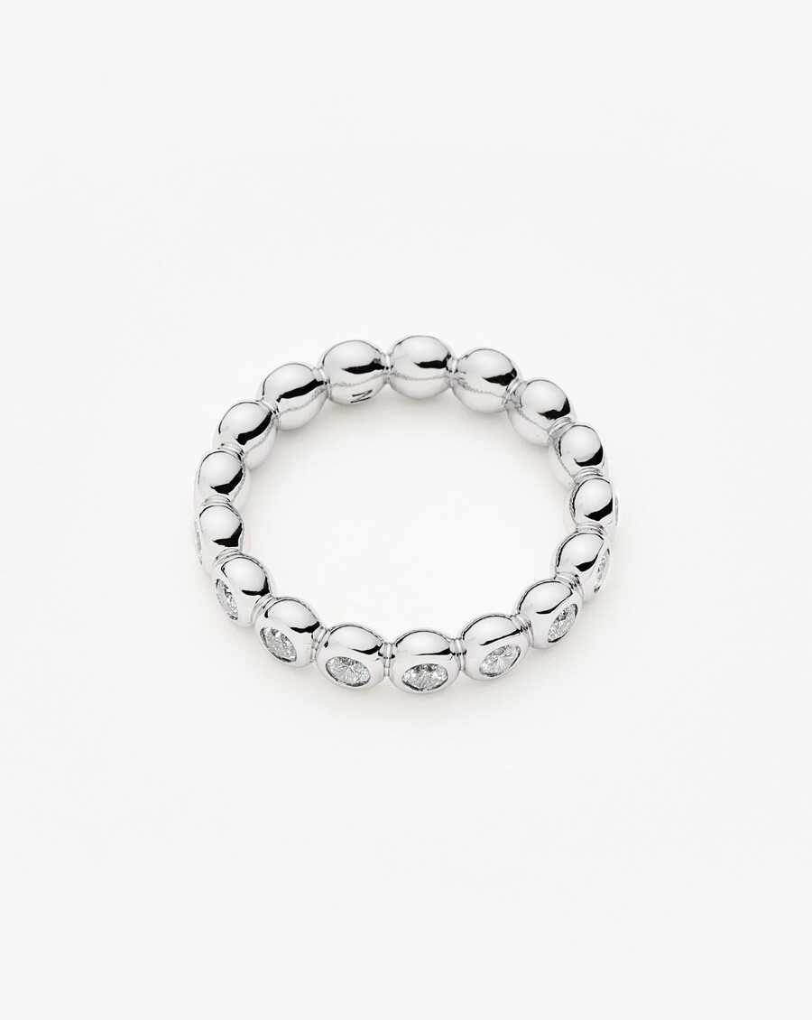 bague empilable tennis eternity - argent