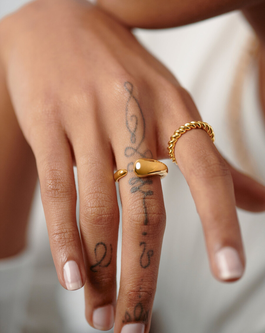 bague empilable lasso - vermeil en or 18 carats