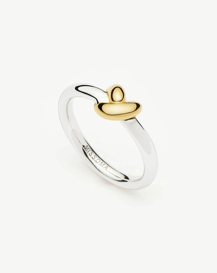 bague empilable lucy williams knot - or et argent