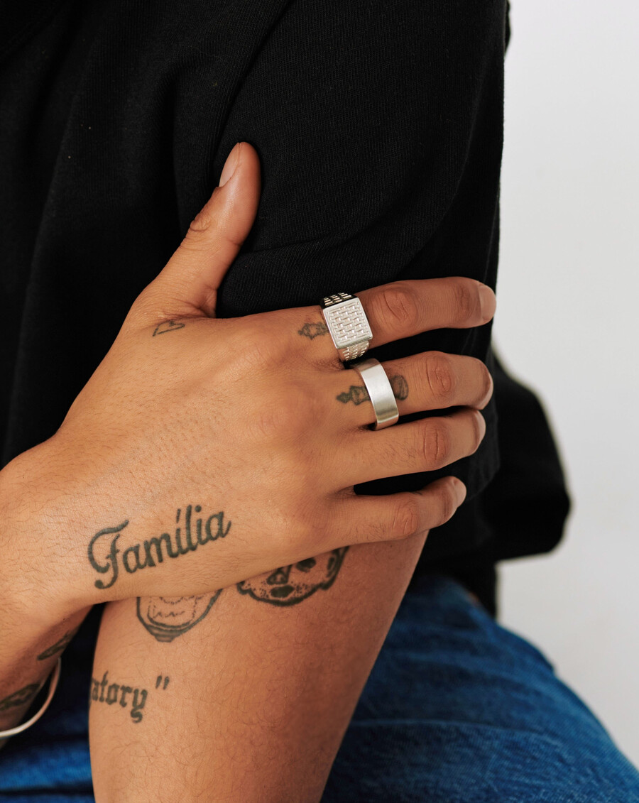 bague large mate personnalisable pour homme