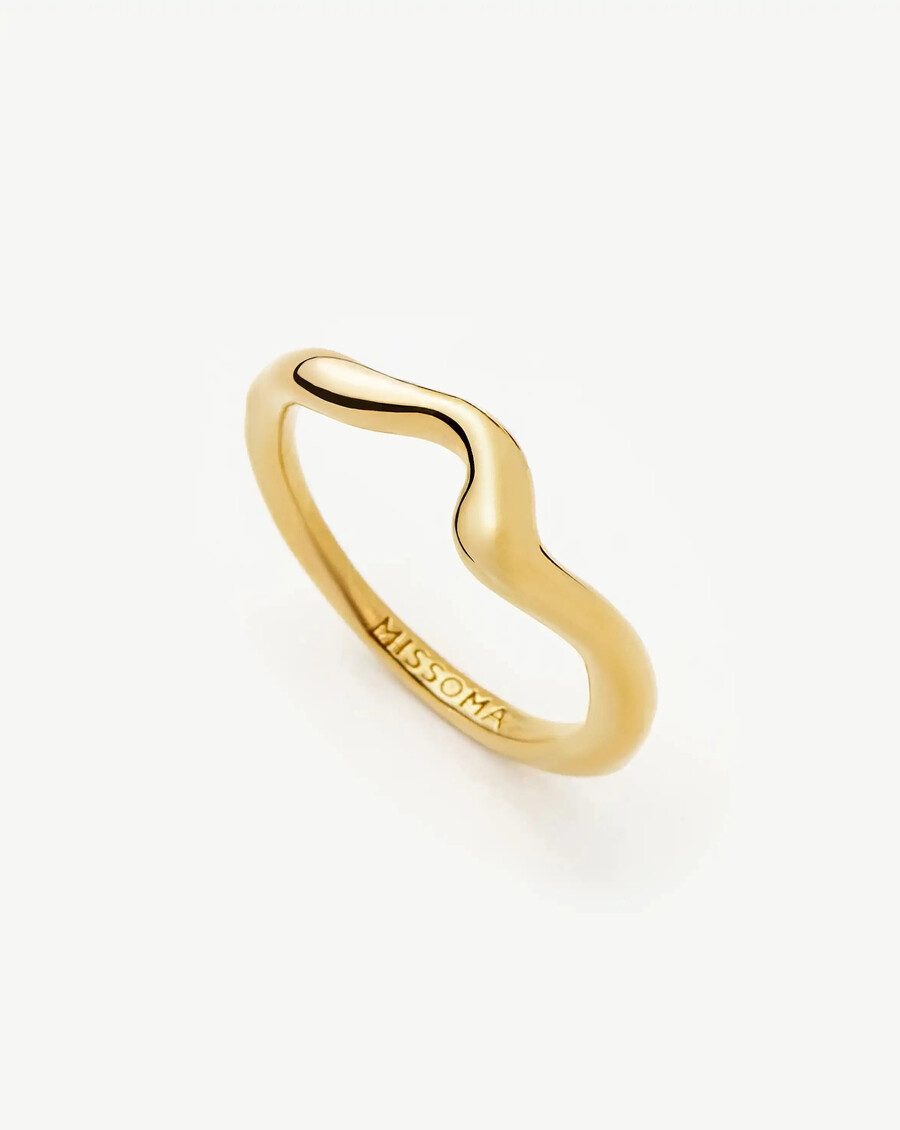 bague empilable molten wave - vermeil en or 18 carats