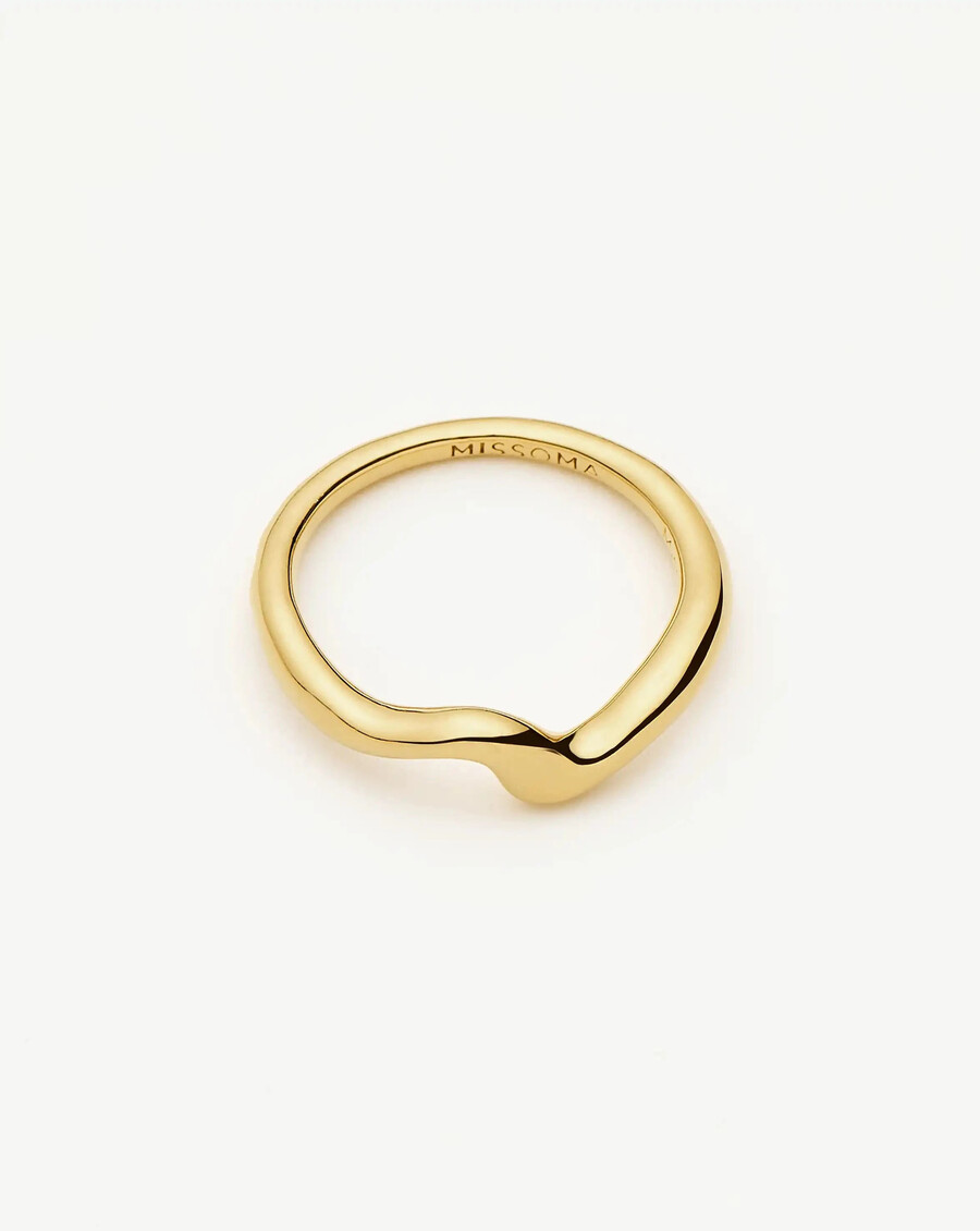 bague empilable molten wave - vermeil en or 18 carats