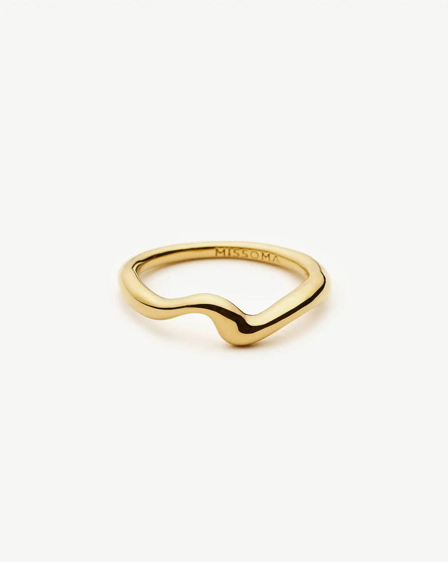 bague empilable molten wave - vermeil en or 18 carats