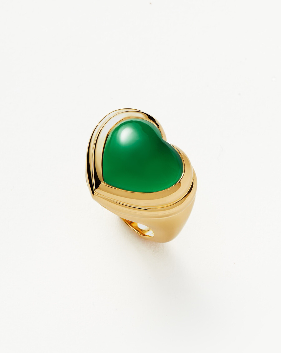bague en forme de cœur de gelée avec pierre précieuse