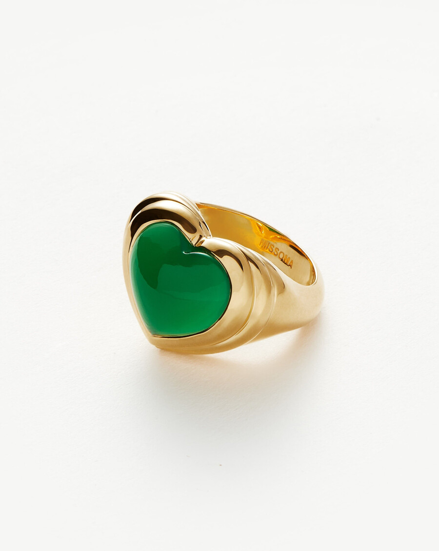 bague en forme de cœur de gelée avec pierre précieuse