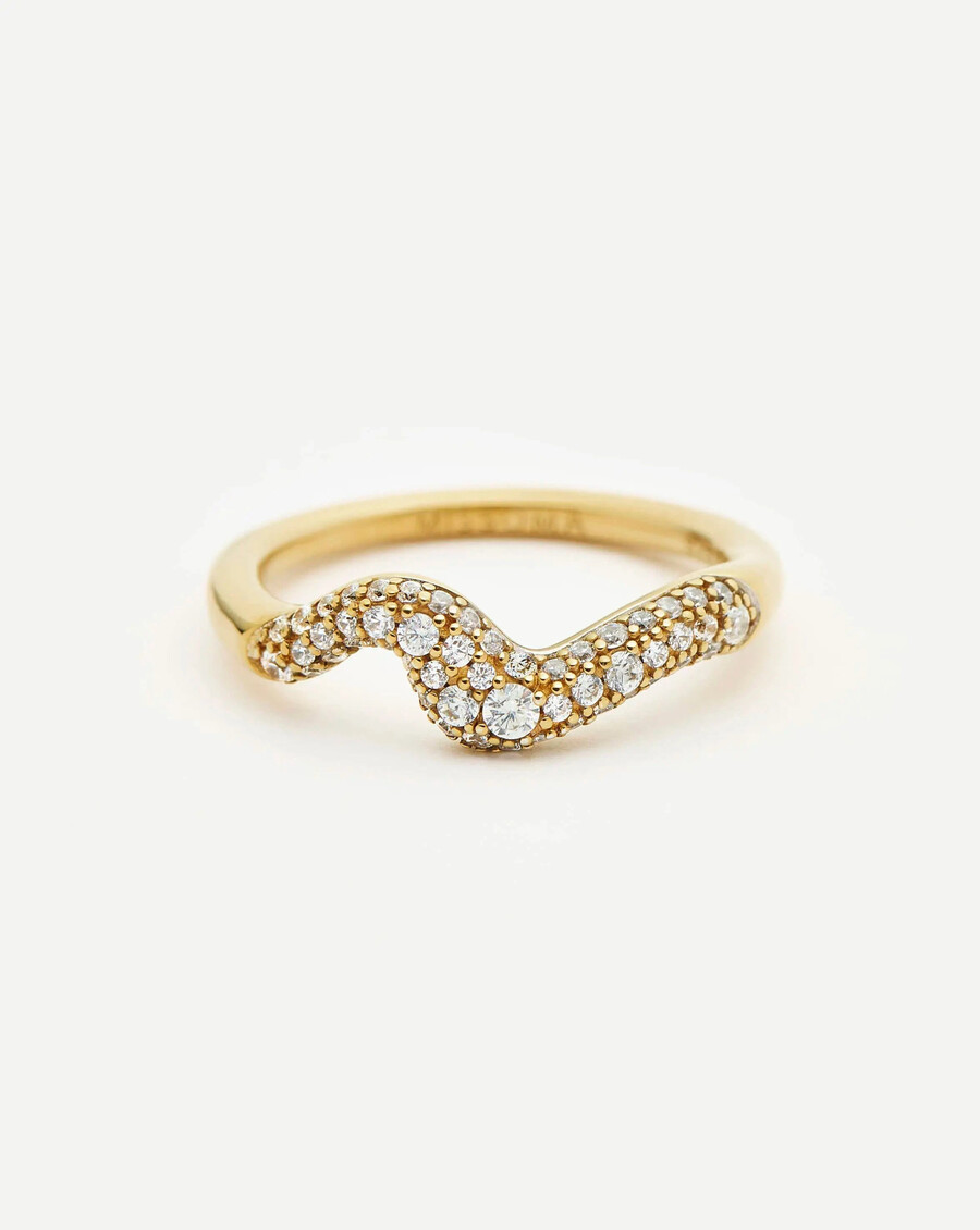 bague empilable molten snow - or et zircone cubique