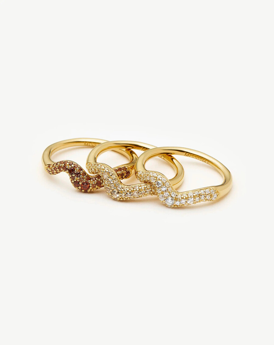 ensemble de bagues empilables molten snow - or