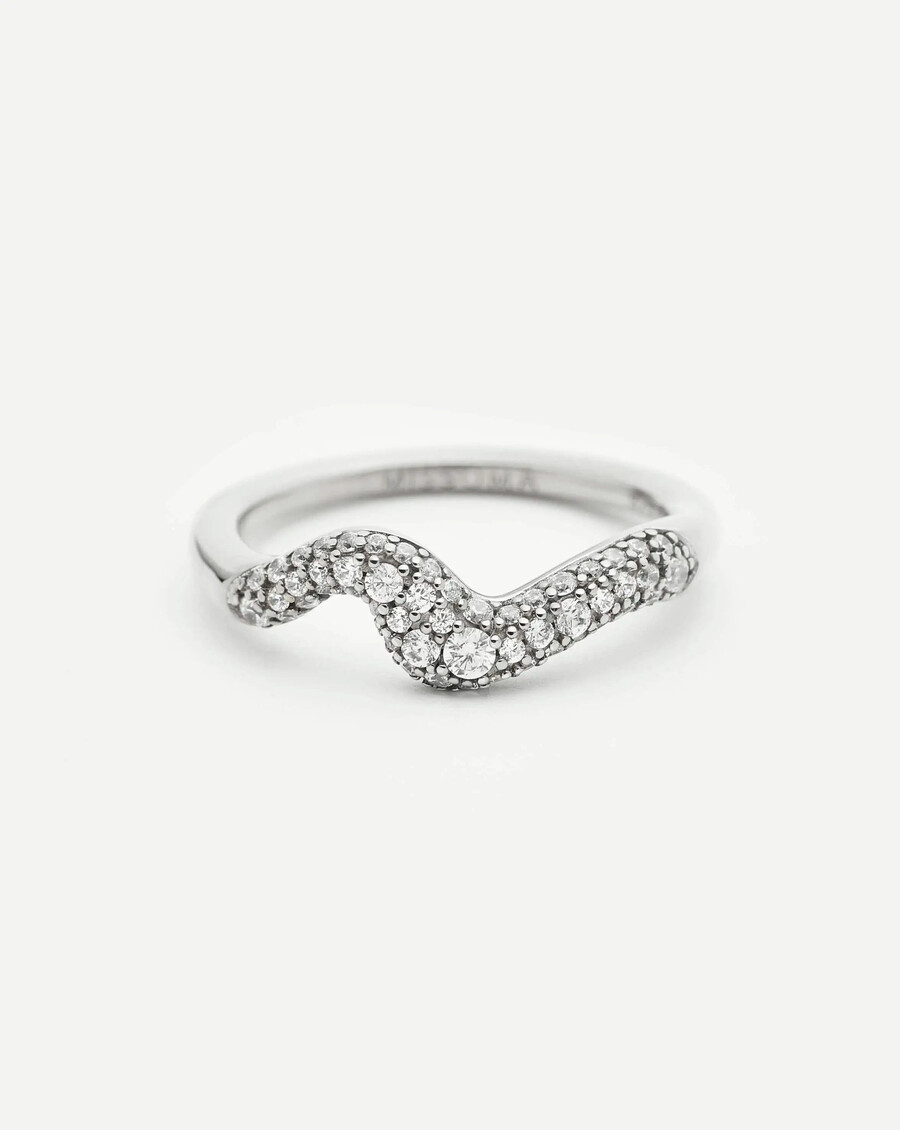 bague empilable molten snow - argent sterlingzirconium cubique
