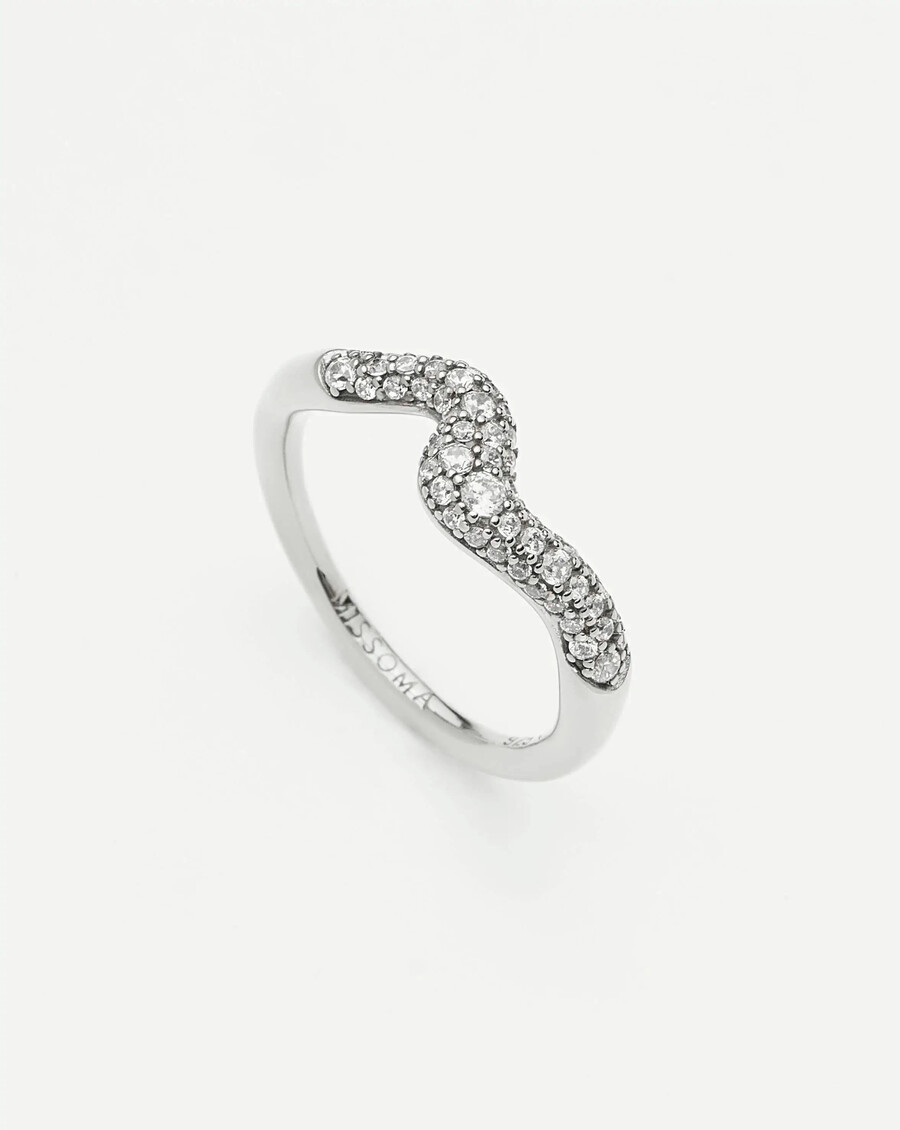 bague empilable molten snow - argent sterlingzirconium cubique