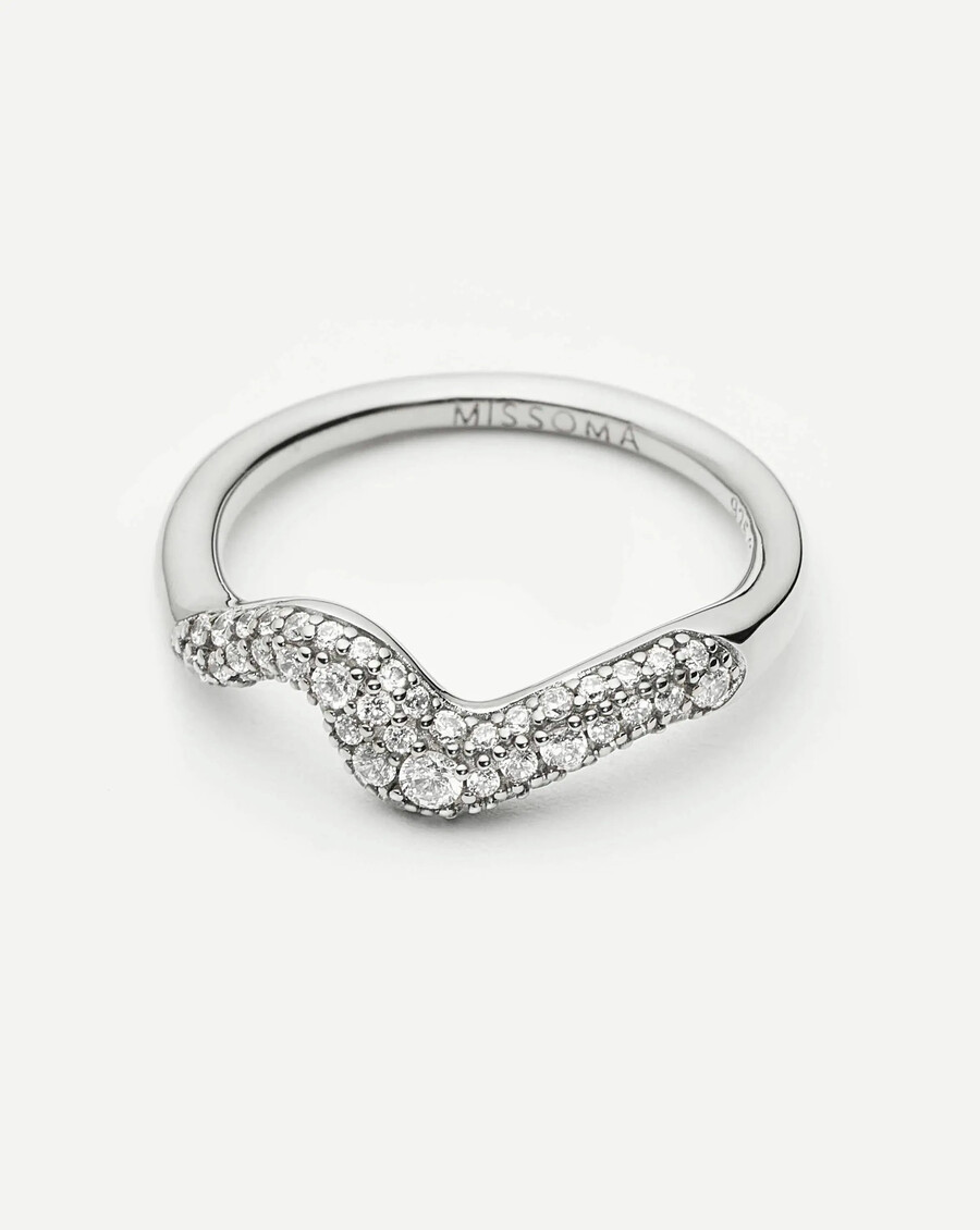 bague empilable molten snow - argent sterlingzirconium cubique