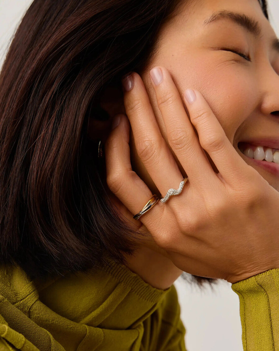 bague empilable molten snow - argent sterlingzirconium cubique