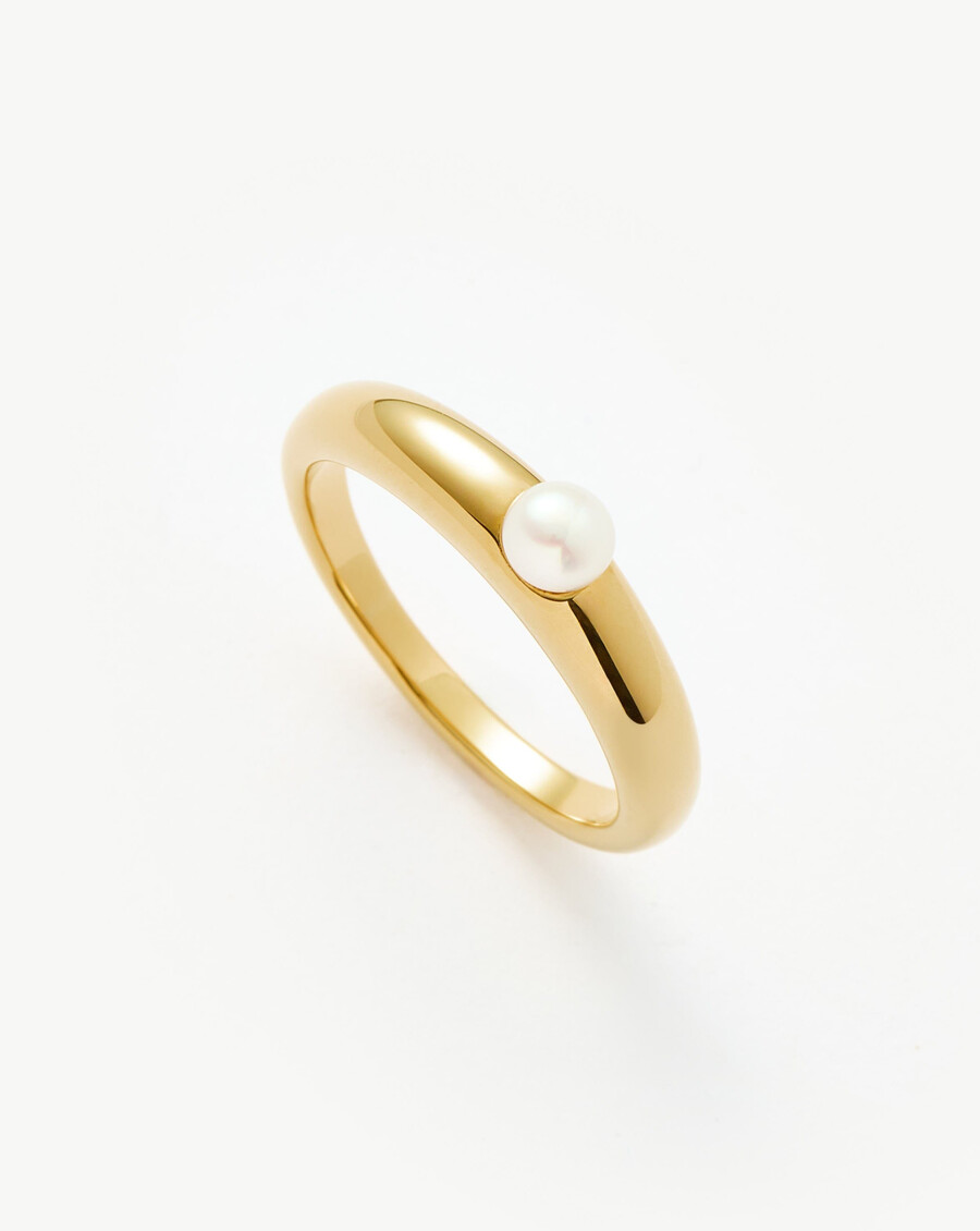 bague empilable classique à perle bouton
