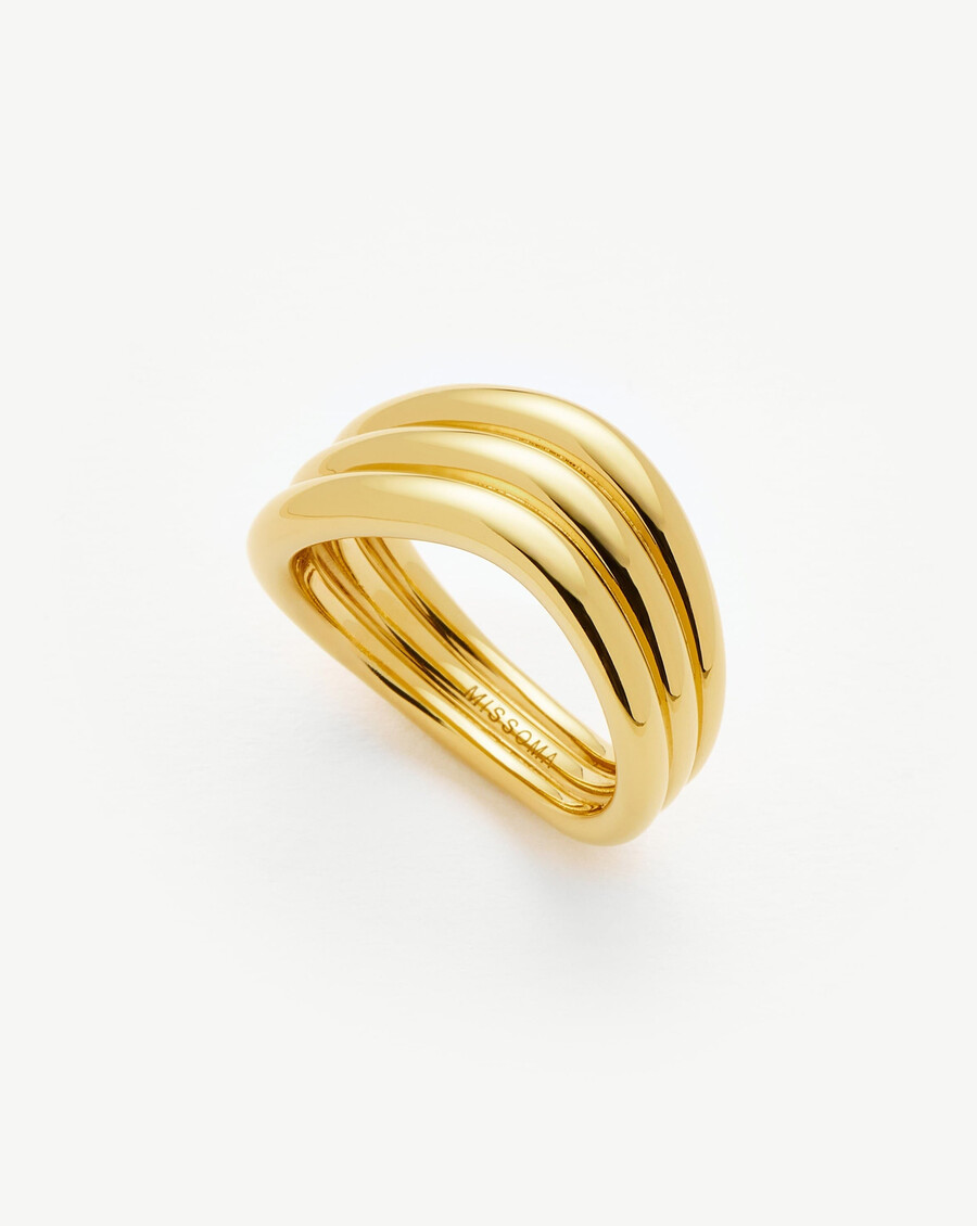 bague triple signature savi - or