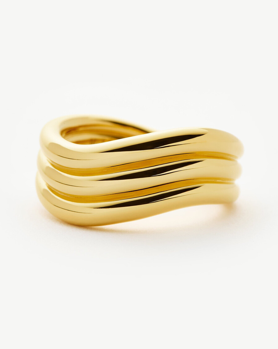 bague triple signature savi - or