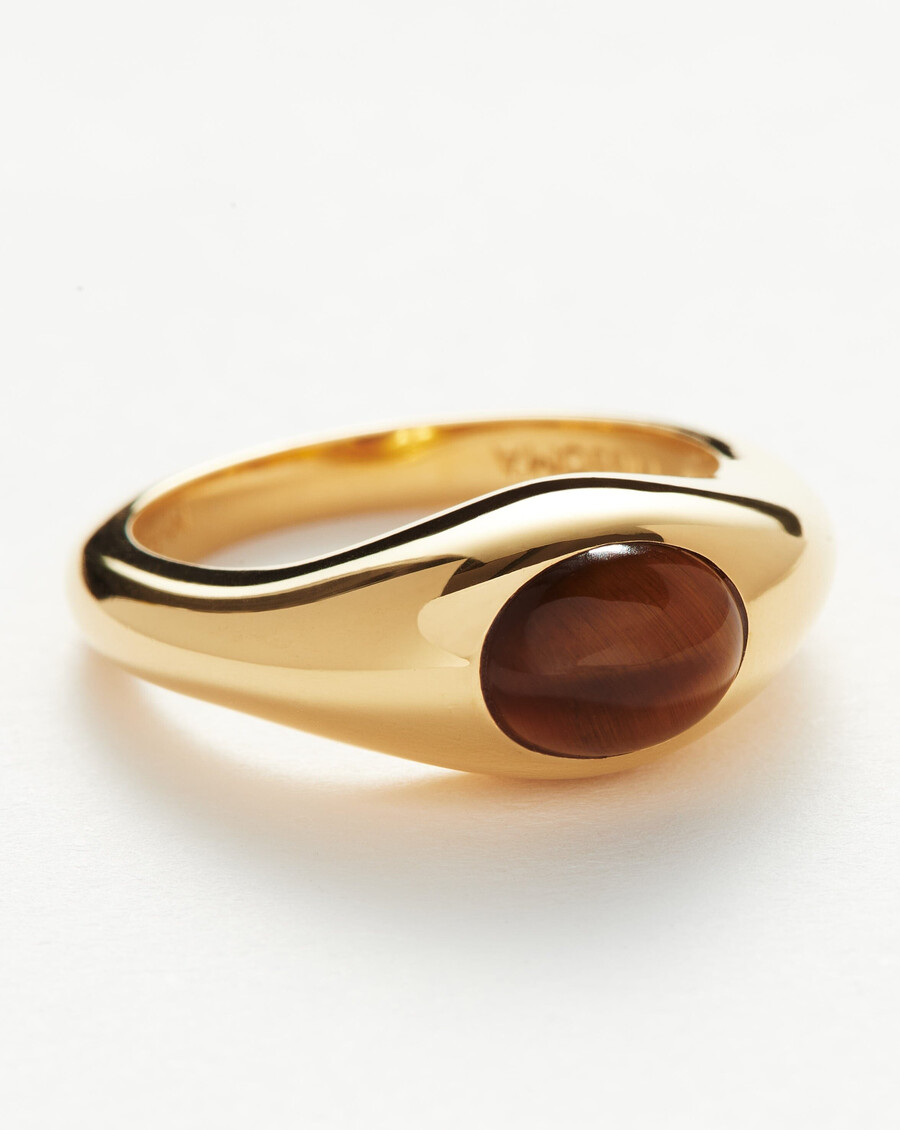 bague empilable savi en pierre précieuse sculptée