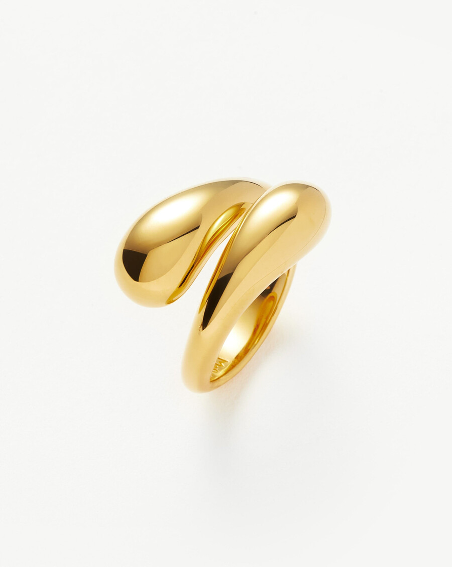 bague croisée sculpturale savi - vermeil en or 18 carats