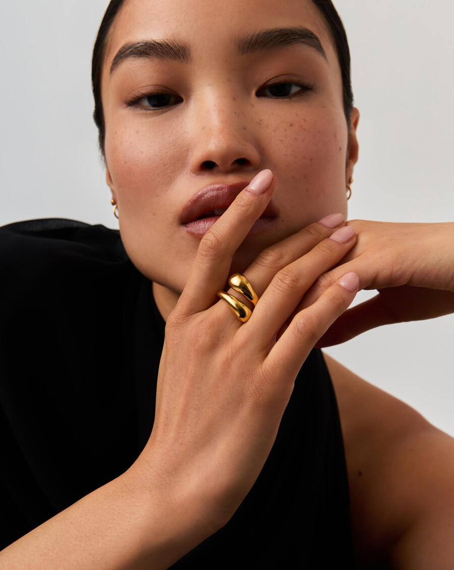 bague croisée sculpturale savi - vermeil en or 18 carats