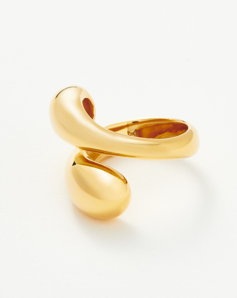 bague croisée sculpturale savi - vermeil en or 18 carats