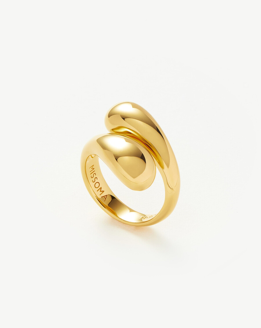 bague croisée sculpturale savi - vermeil en or 18 carats