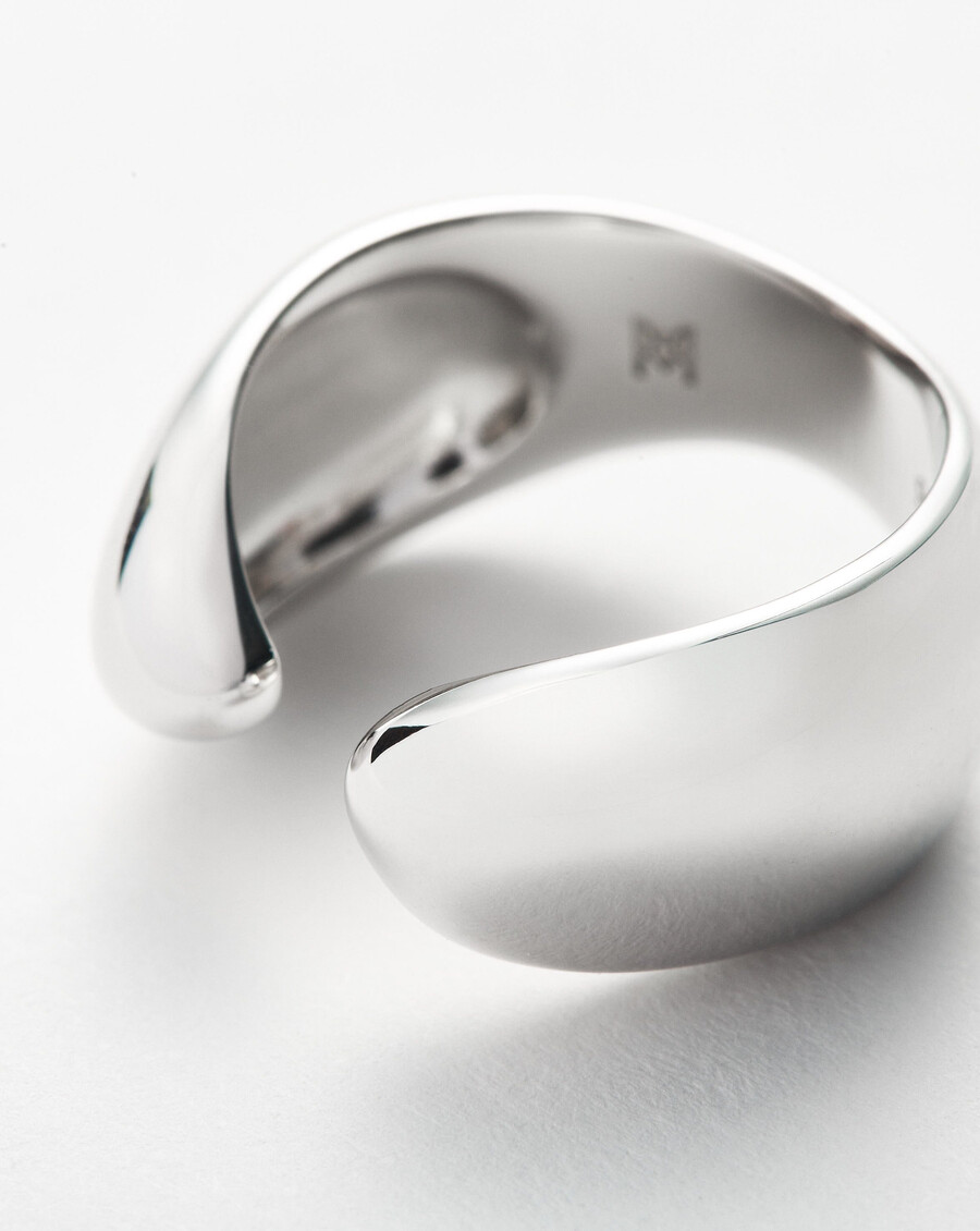 bague savi sculpturale ouverte empilable - argent sterling