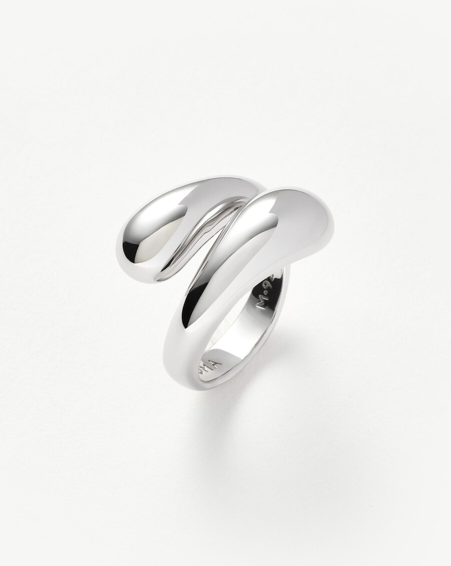 bague croisée sculpturale savi - argent sterling