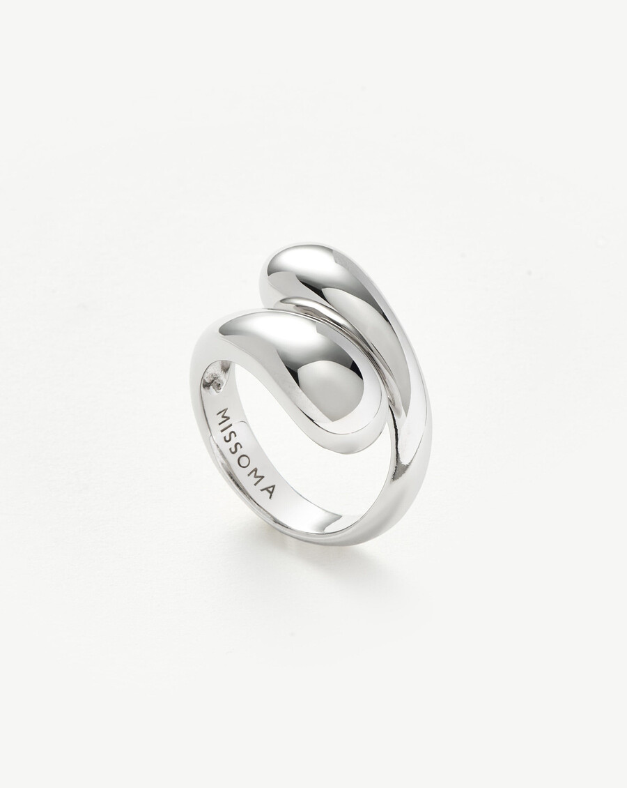 bague croisée sculpturale savi - argent sterling