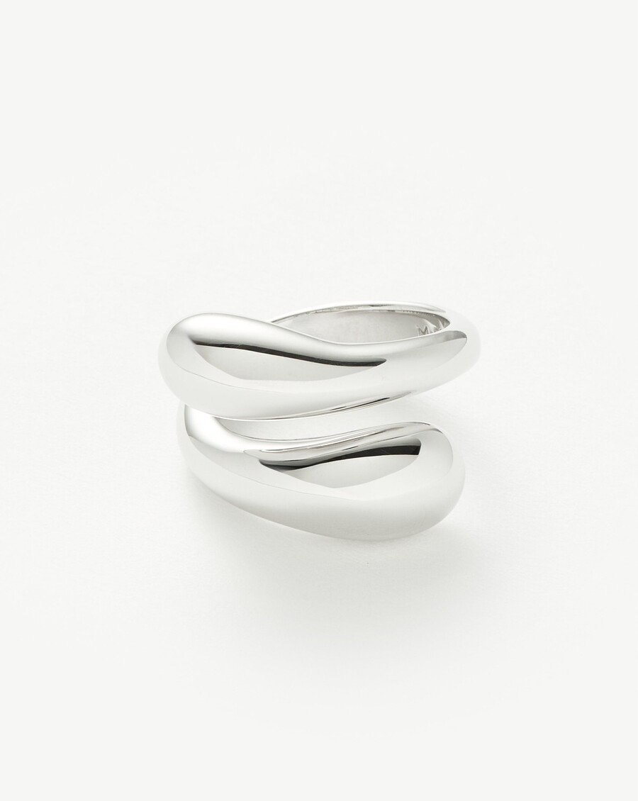 bague croisée sculpturale savi - argent sterling