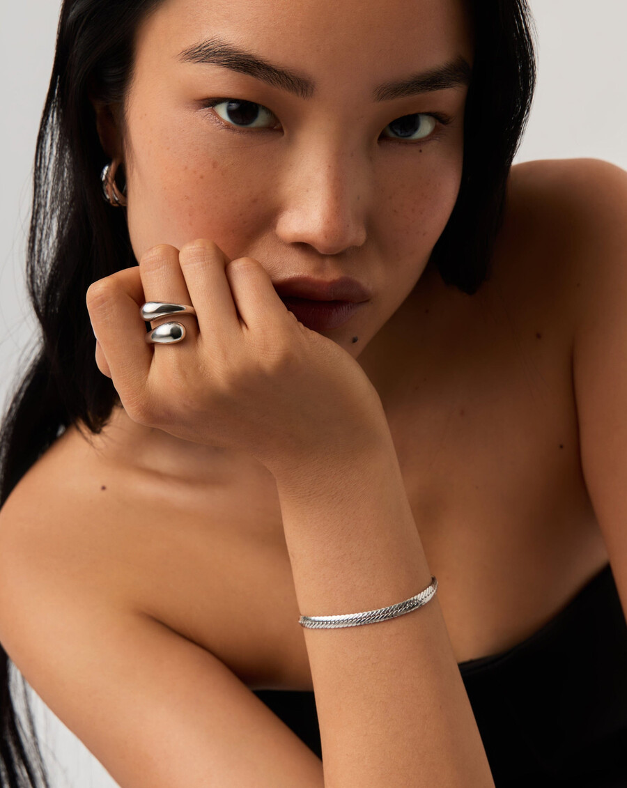 bague croisée sculpturale savi - argent sterling
