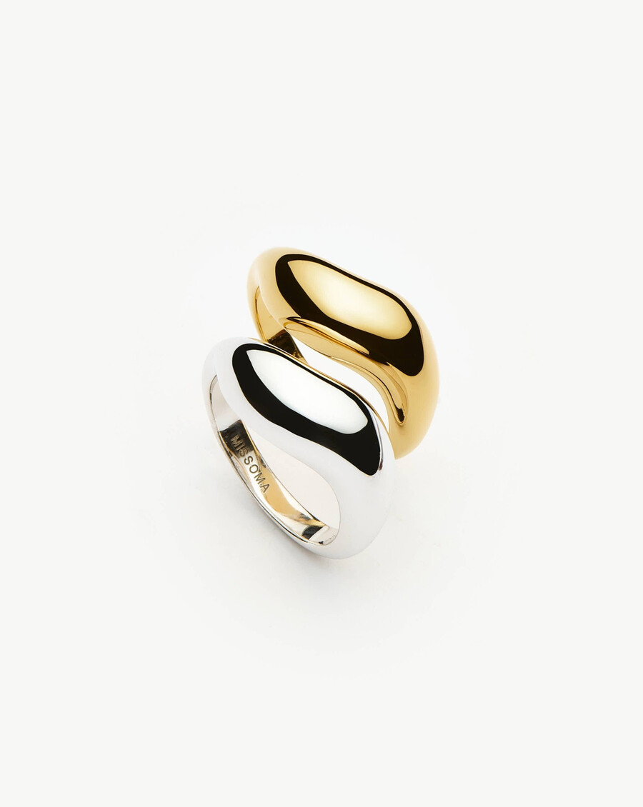 ensemble de bagues empilables savi signature - or et argent