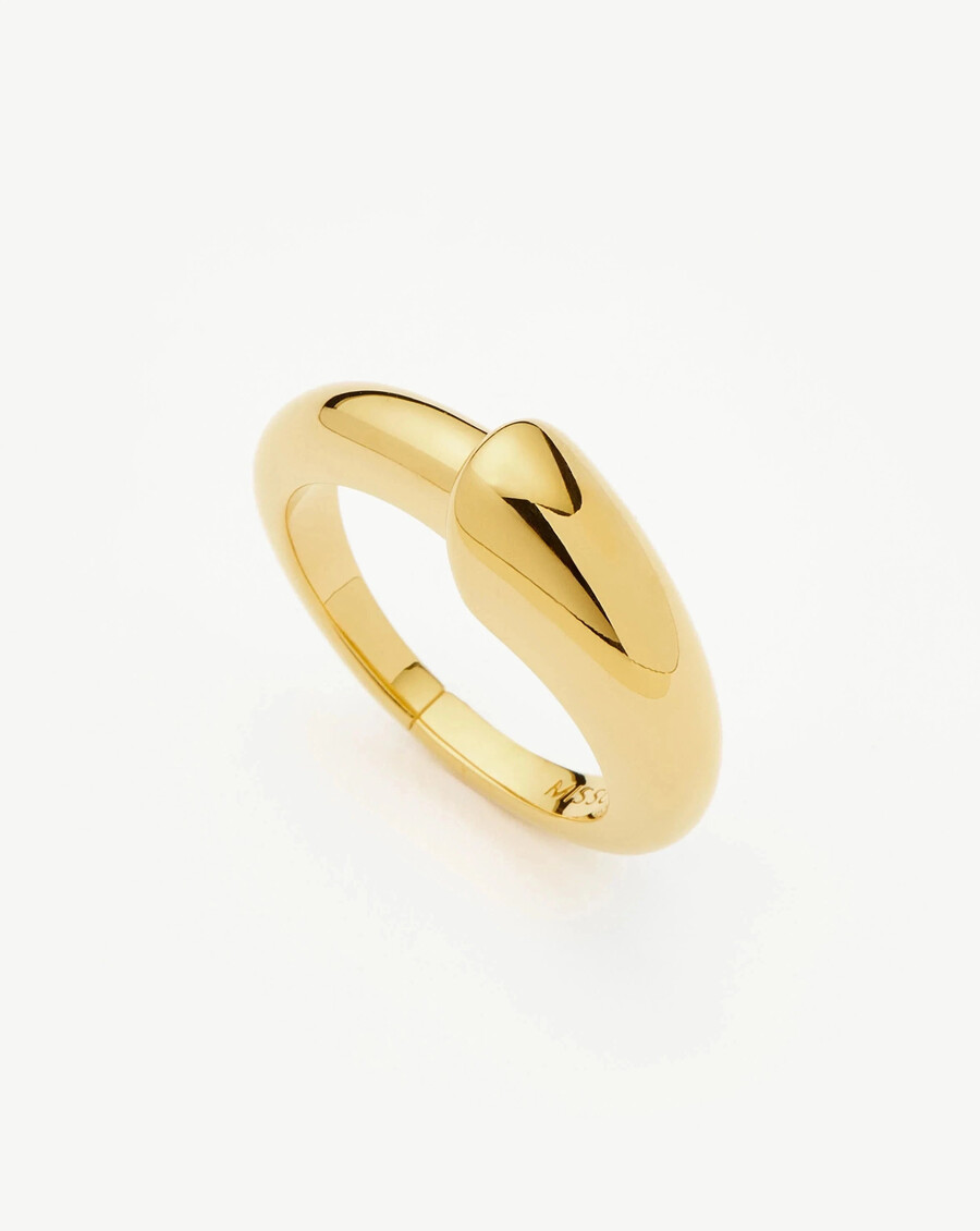 bague empilable à crête sculpturale - or