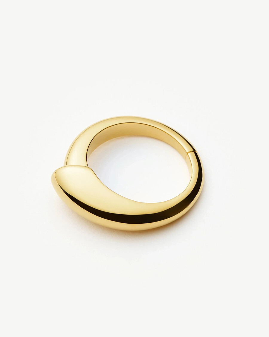 bague empilable à crête sculpturale - or